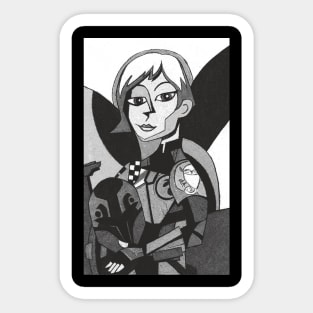 Sabine Cubist (black and white) Sticker